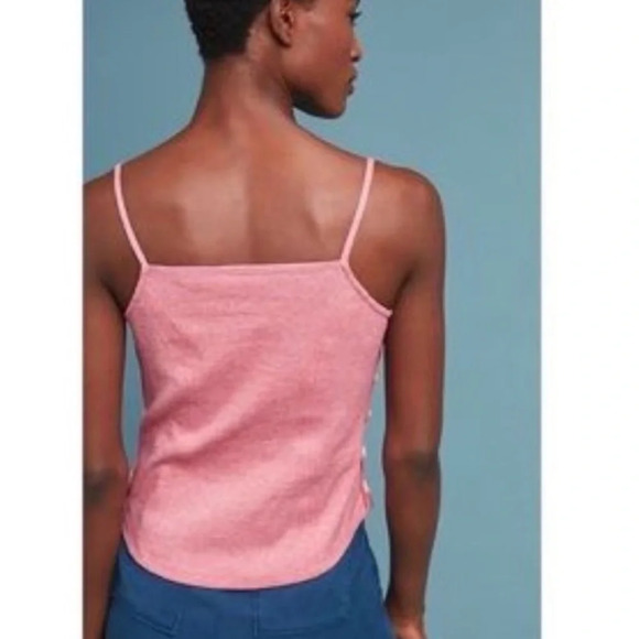 MEADOW RUE by ANTHROPOLOGIE Pantego Side Button Tank in Red Rouge - Picture 3 of 8